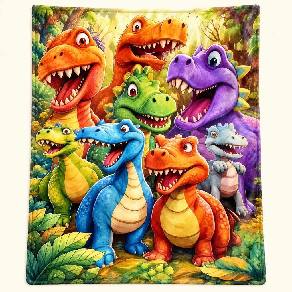 Coperta Dino™ per Bambini – Morbida e Colorata a Tema Dinousauri