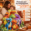 Coperta Dino™ per Bambini – Morbida e Colorata a Tema Dinousauri
